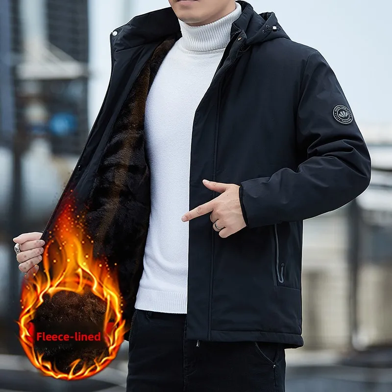 

Утепленная зимняя куртка для мужчин с отстегивающимся капюшоном, теплая, морозостойкая, для активного отдыха, повседневная, модная, городская, свободного кроя