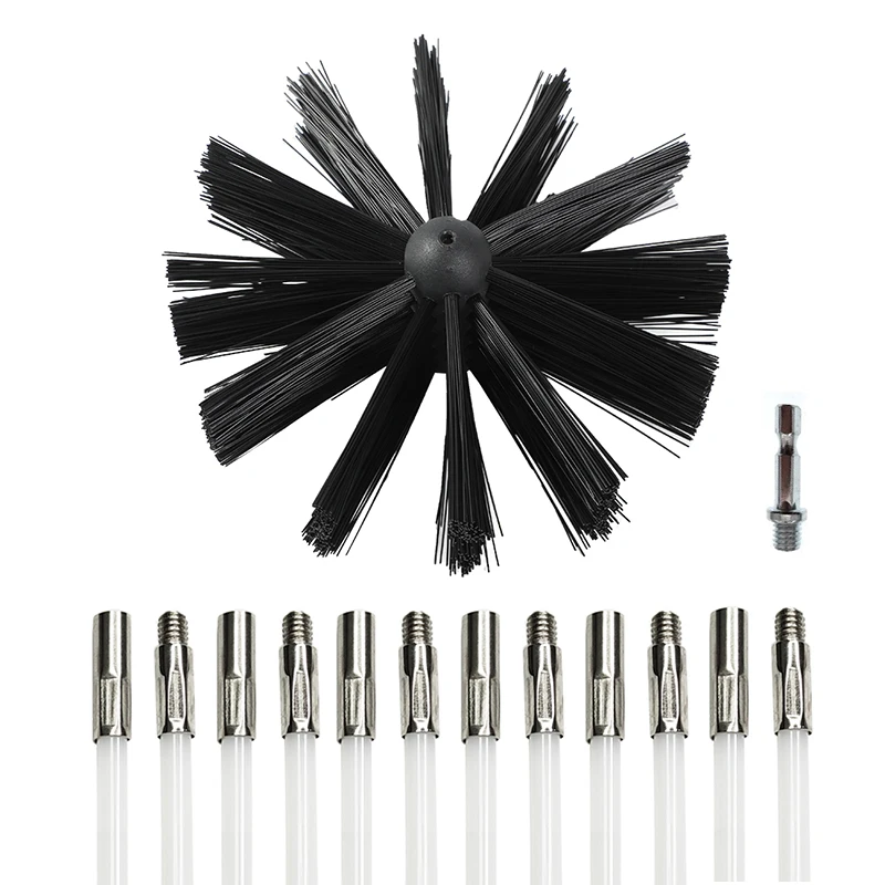 Flexible Chimney Cleaning Brush Extendable Flexible Dryer Vent Cleaner Soft Bristle Effective Air Duct Cleaning Tool