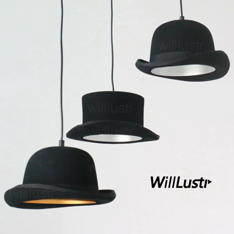 Handgemaakte Wollen Vilten Hoed Hanglamp Aluminium Ophanging Licht Jeeves En Wooster Cap Opknoping Plafond Kroonluchter Hotel Cafe Shop