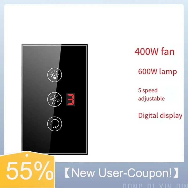 

【Fast Delivery】3-In-1 Switch Switch Tuya Wifi Alexa Google Home Fan Light Boiler Standard Water Heater Touch US Plug