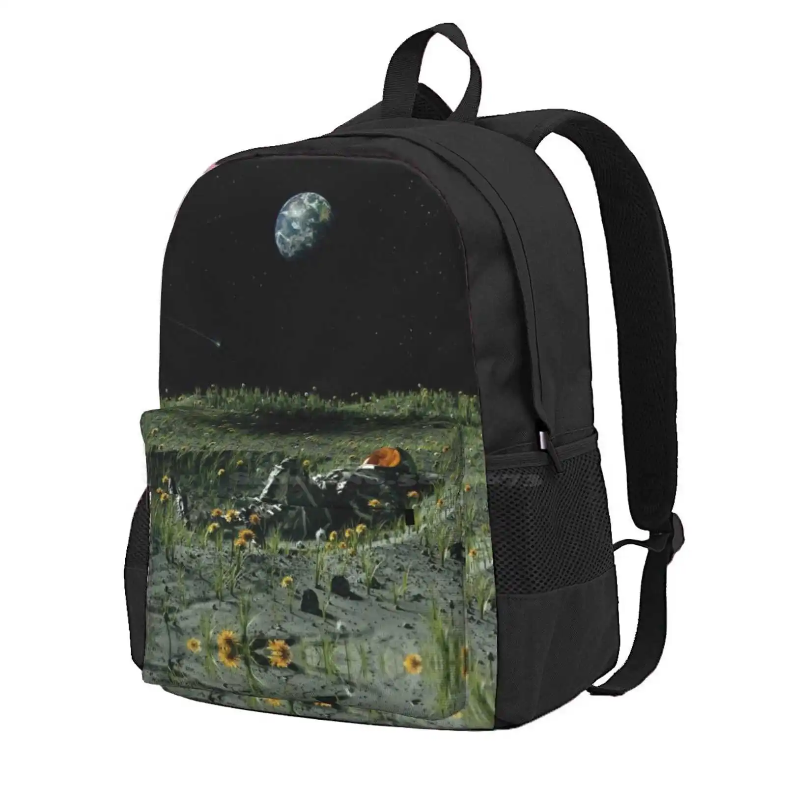 A New Home Hot Sale Schoolbag Backpack Fashion Bags Stars Nature Moon Earth Planet Grass Universe Cosmos Cosmic Surrealism