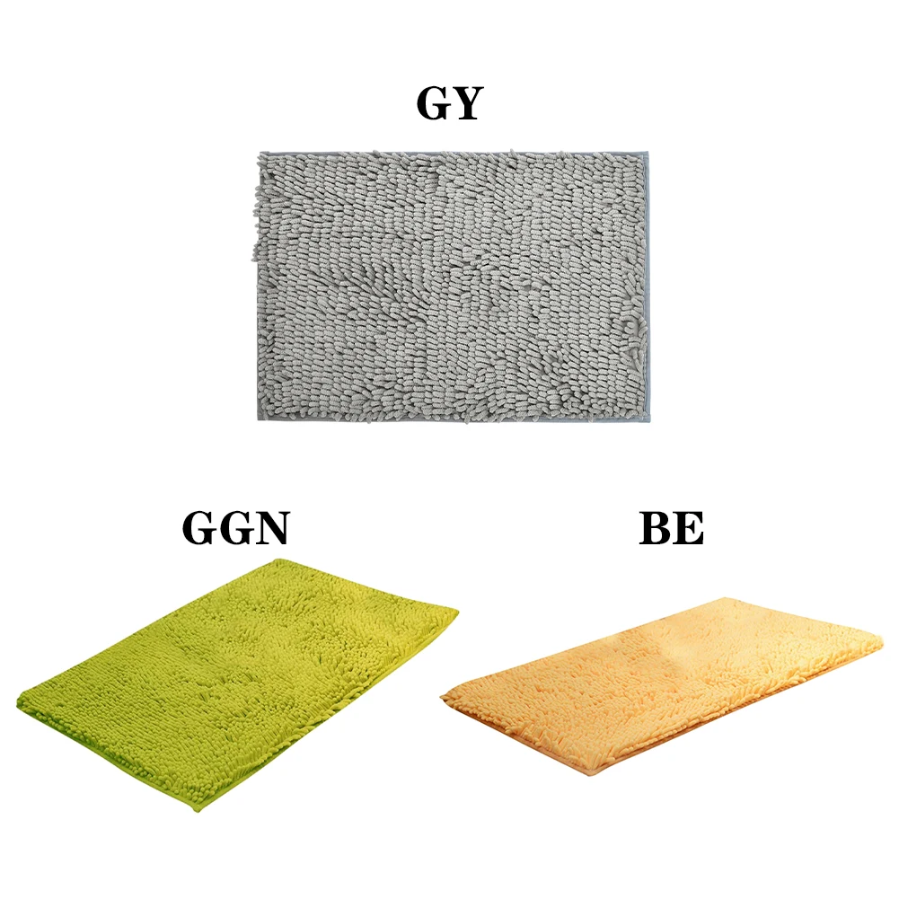 Anti-slip Bathroom Mat Microfiber Soft Bath Rugs Door Feet Mat Absorbent Doormat Kitchen Rug Shaggy Chenille Carpet