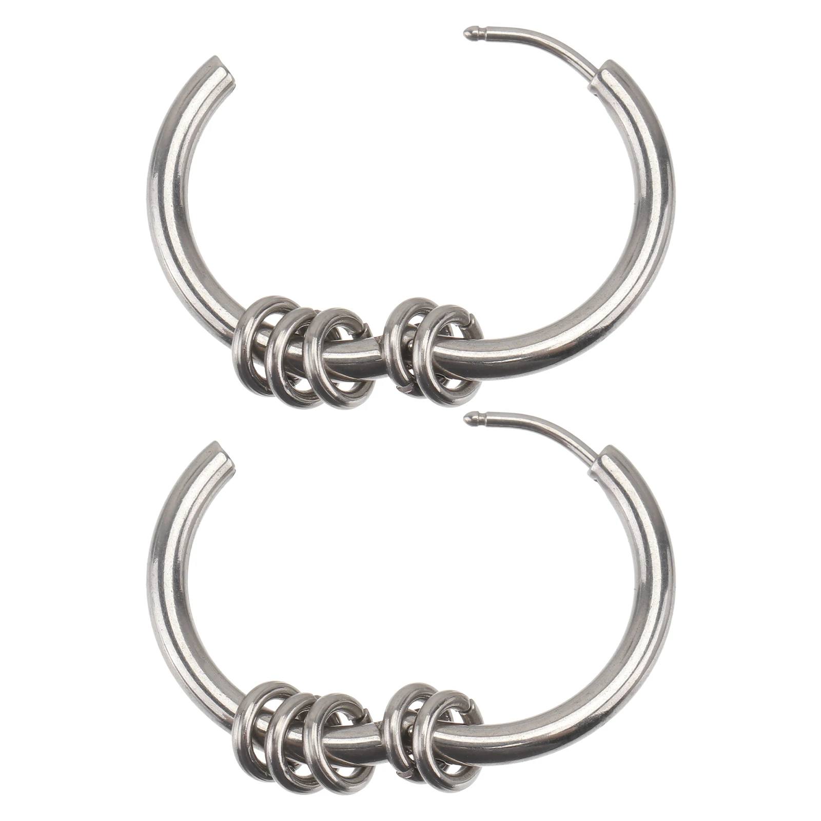 

Titanium Steel Earrings Men's Piercing Surgical Boys Hanging for Mens Dangle Stainless Clip on Miss