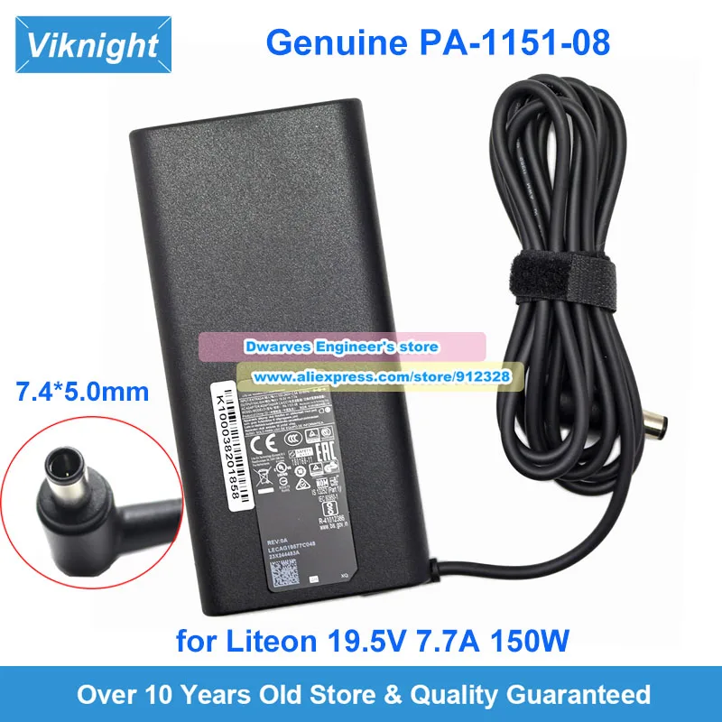 Genuine PA-1151-08 Liteon AC Adapter 19.5V 7.7A for MSI MS-16P6 GP63 Leopard 8RD-048CA Laptop Power Supply