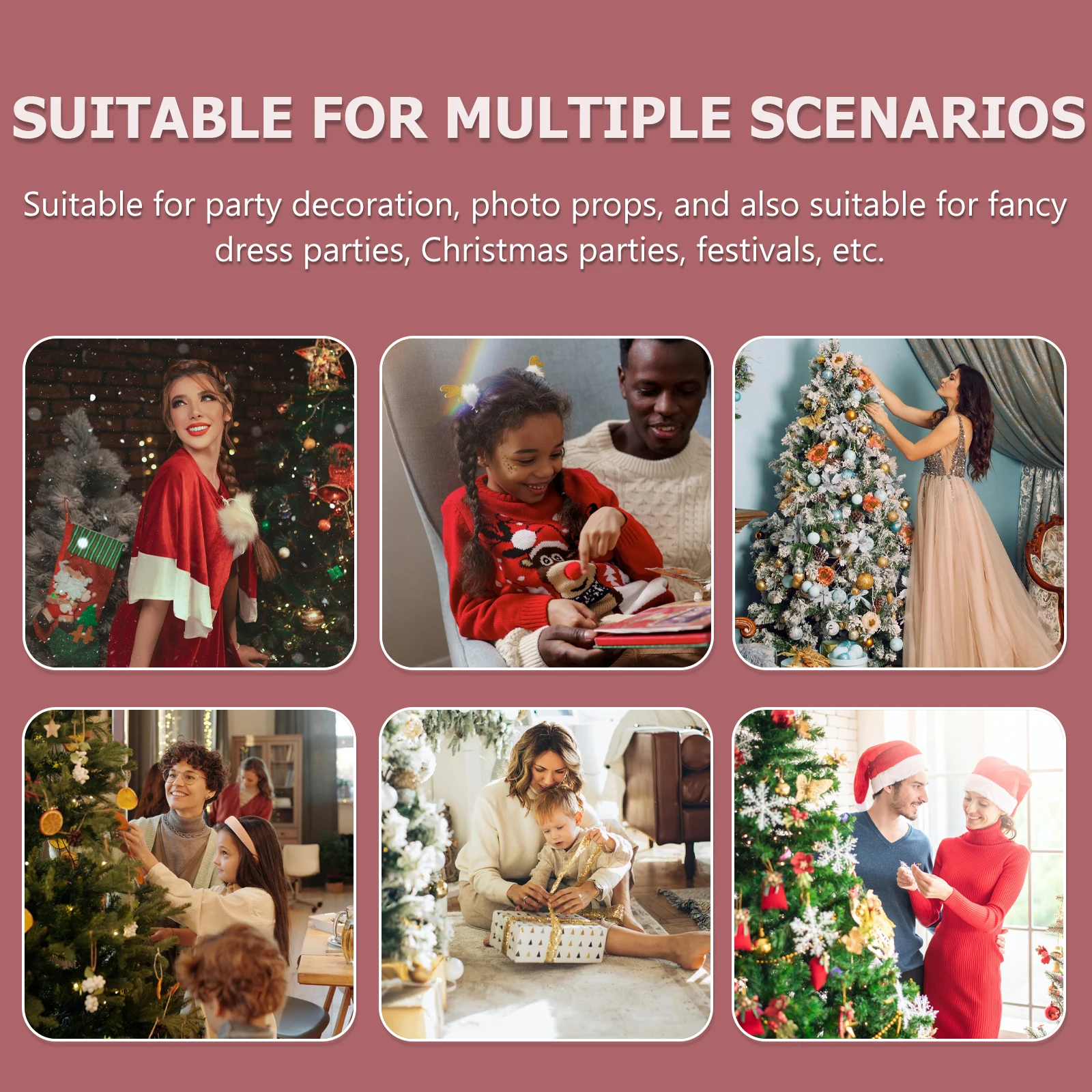 

6Pcs Christmas Glasses Bright Colored Xmas Party Eyewear Photo Props Funny Festival Accessories Decorative Eyeglasses