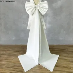 Robes de mariée en satin avec grand nœud séparé, nœuds amovibles, accessoires de mariage