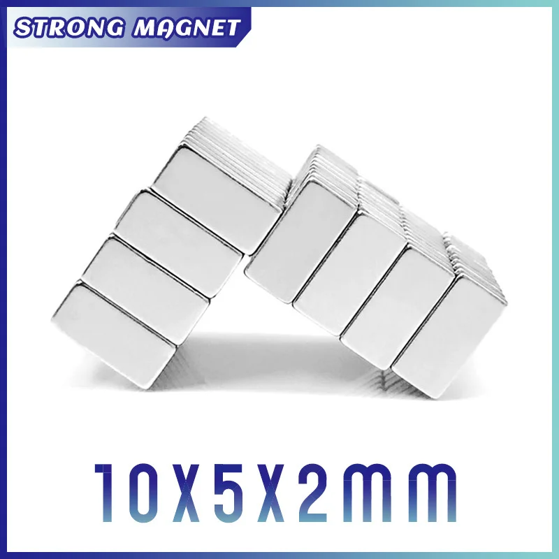 

20/50/100/200/300/500PCS 10x5x2 Small Block PPowerful Strong Magnetic Magnets 10*5*2 Permanent Neodymium Magnet Sheet 10x5x2mm