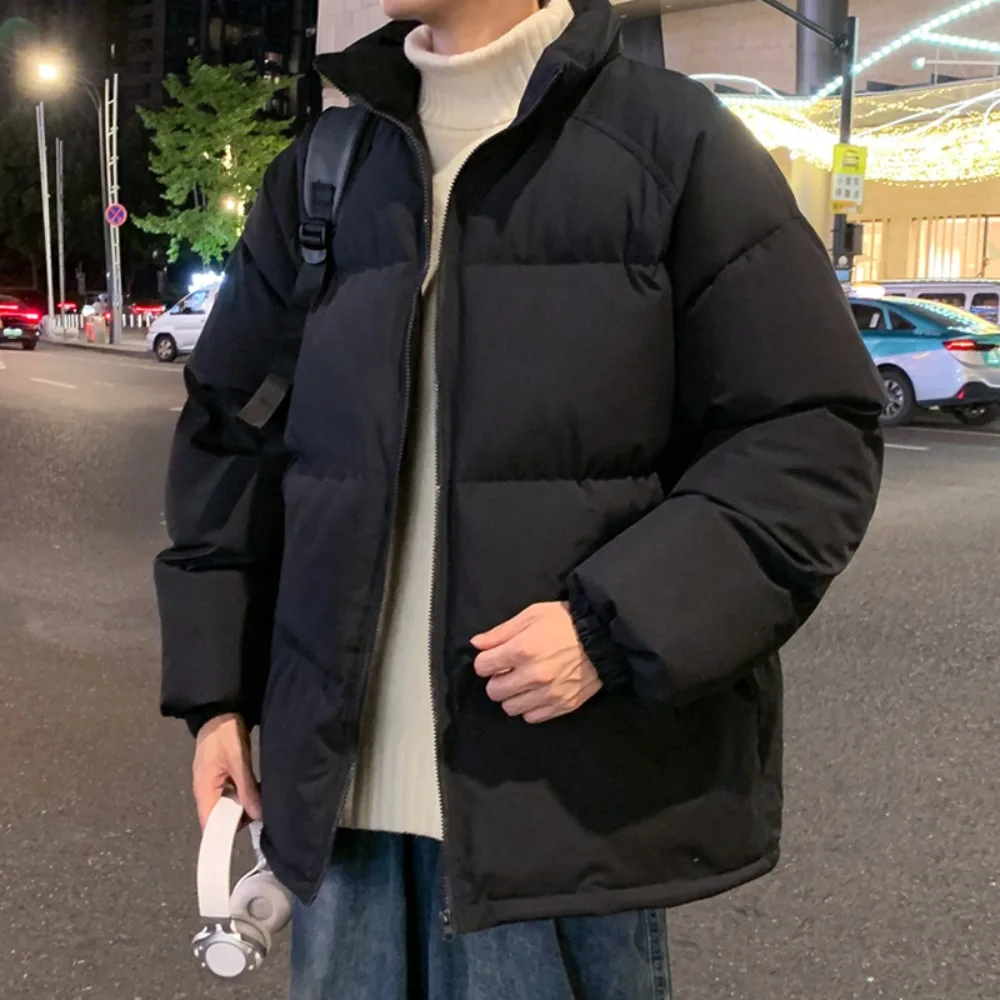 

New Men's Parkas Warm Basic Style Casual Jackets Thicken Winter Coat Puffer Jacket Solid Color Outwear Men's Clothing