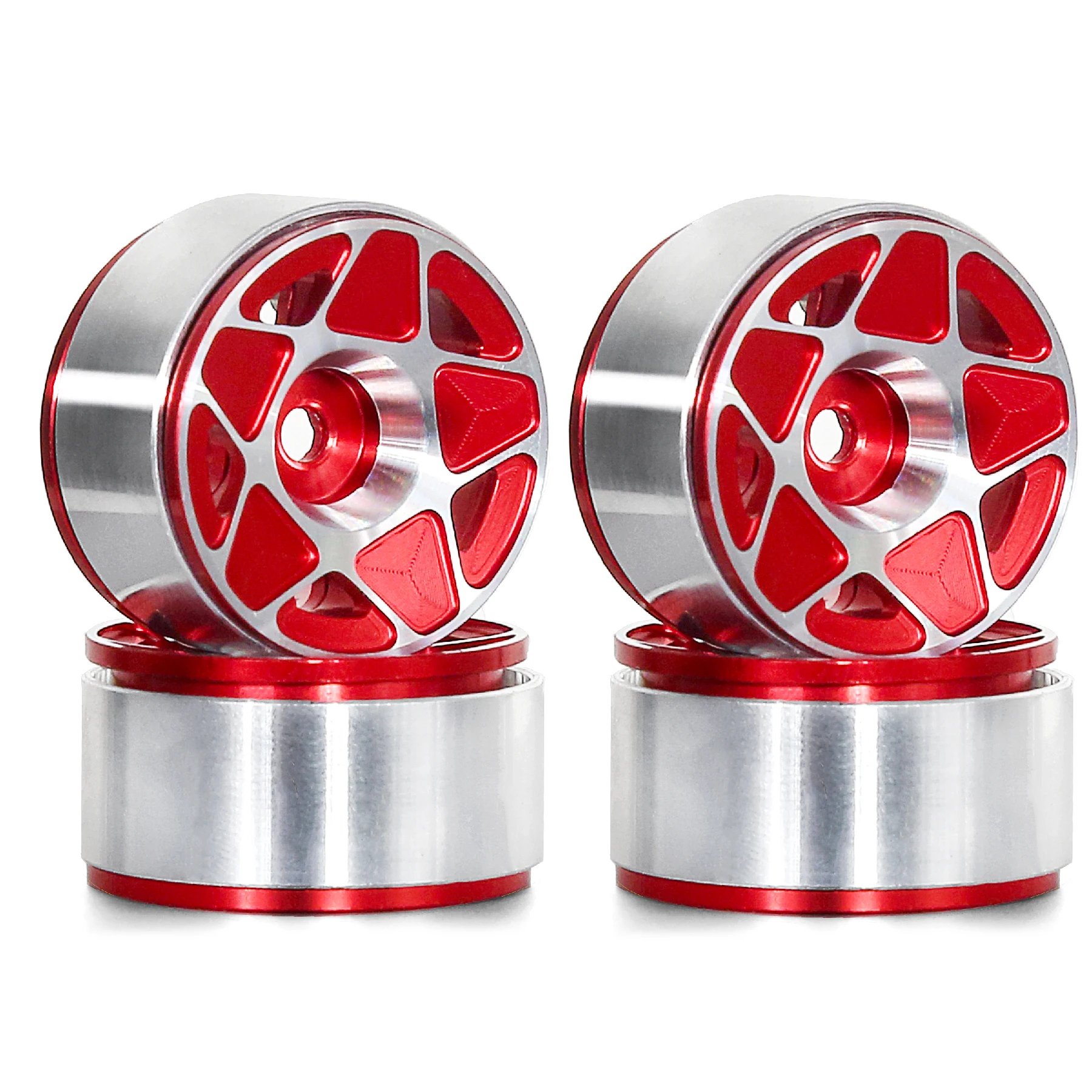 1,0 inch Rc klimauto aluminium vijfsterren wielnaaf velg Scx24 Fms24 Trx4 - kleinschalige auto enz. 1/24 1/18