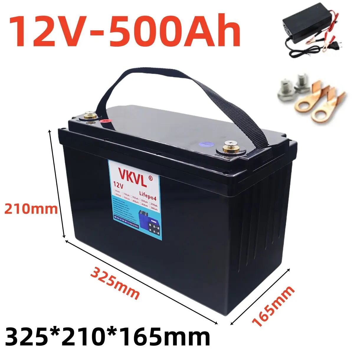 12V LiFePO4 battery 500Ah 400Ah 300Ah 200Ah built-in BMS lithium iron phosphate battery 6000+golf cart solar cycle life