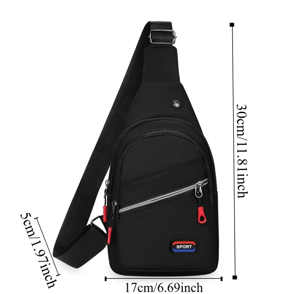 Мужская нагрудная сумка большой емкости, водонепроницаемая сумка через плечо, сумка для мобильного телефона, многофункциональная спортивная нагрудная сумка в корейском стиле для мальчиков