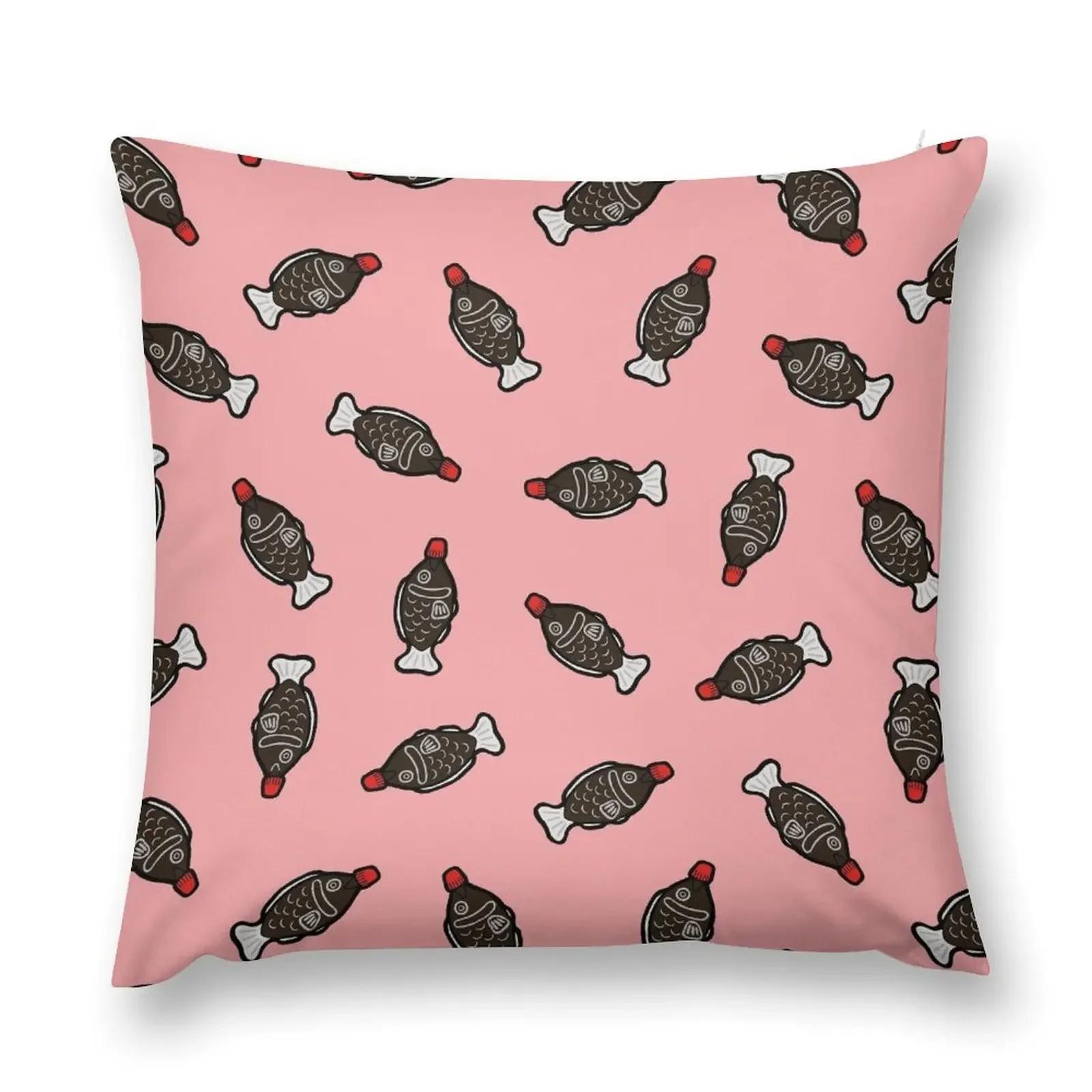 

Sushi Soy Fish Pattern in Pink Throw Pillow Cushions Luxury Pillow Case pillowcases for sofa cushions pillow