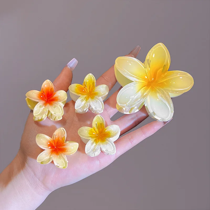 Candy Colour Egg Flower Hair Clip Women's Back of the Head Gradient Grab Clip Fashion Sweet Summer Hair Accessories