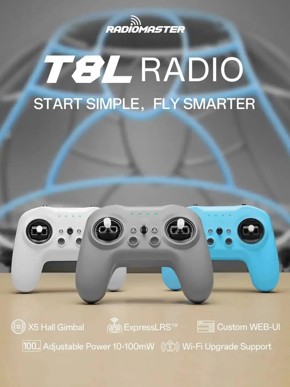 RadioMaster T8L 2,4GHz 10-kanaals ExpressLRS Hall Gimbal compacte radiografische afstandsbediening - afbeelding 2