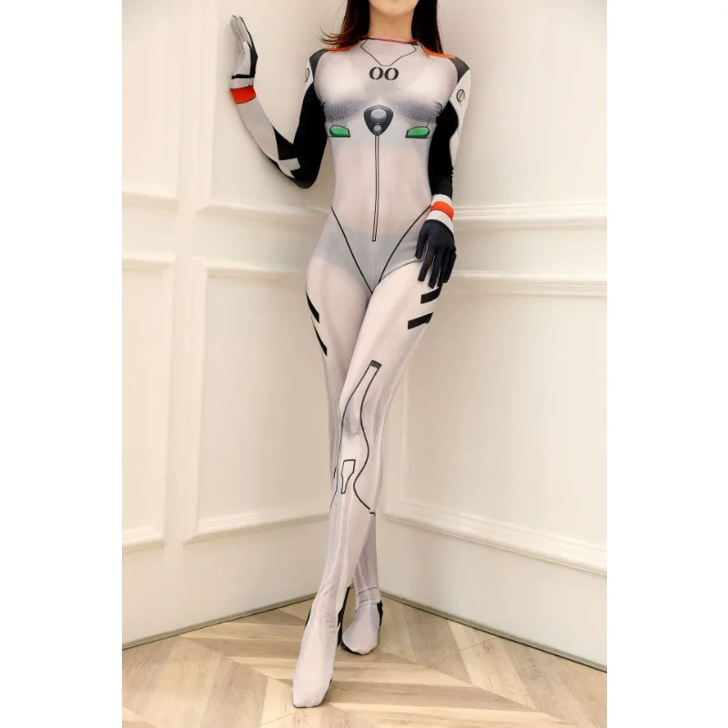 Anime Woman Asuka Cosplay Costume Zentai EVA Jumpsuit Anime Asuka Langley Soryu Mari Rei Ayanami Jumpsuits Bodysuit Adults Kids