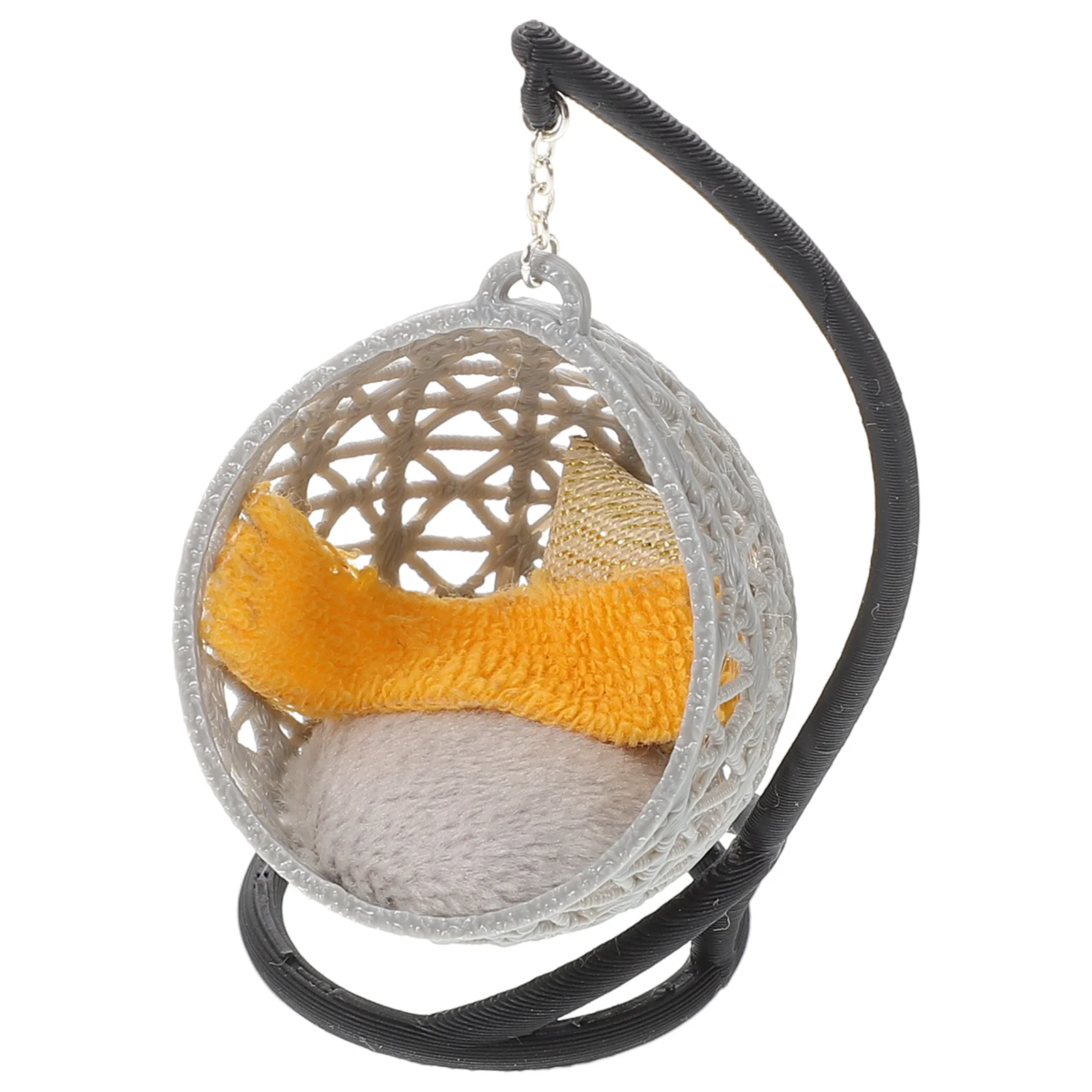 Hanging Basket Ornaments Miniature Chairs for Dollhouse Toy Room Furniture Plastic