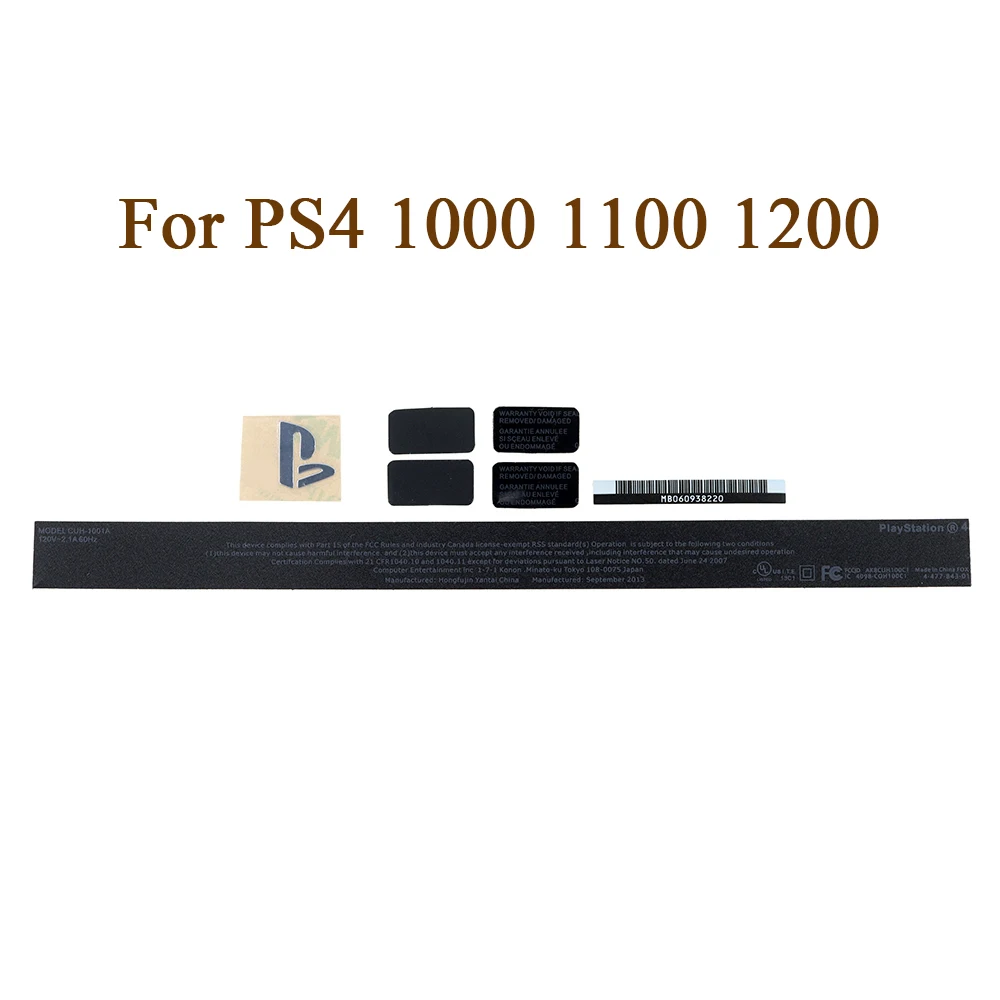 2sets Black Housing Shell Sticker Lable Seals For PS4 1000 1100 1200 Housing Case CUH-1001A For PlayStation 4 PS4