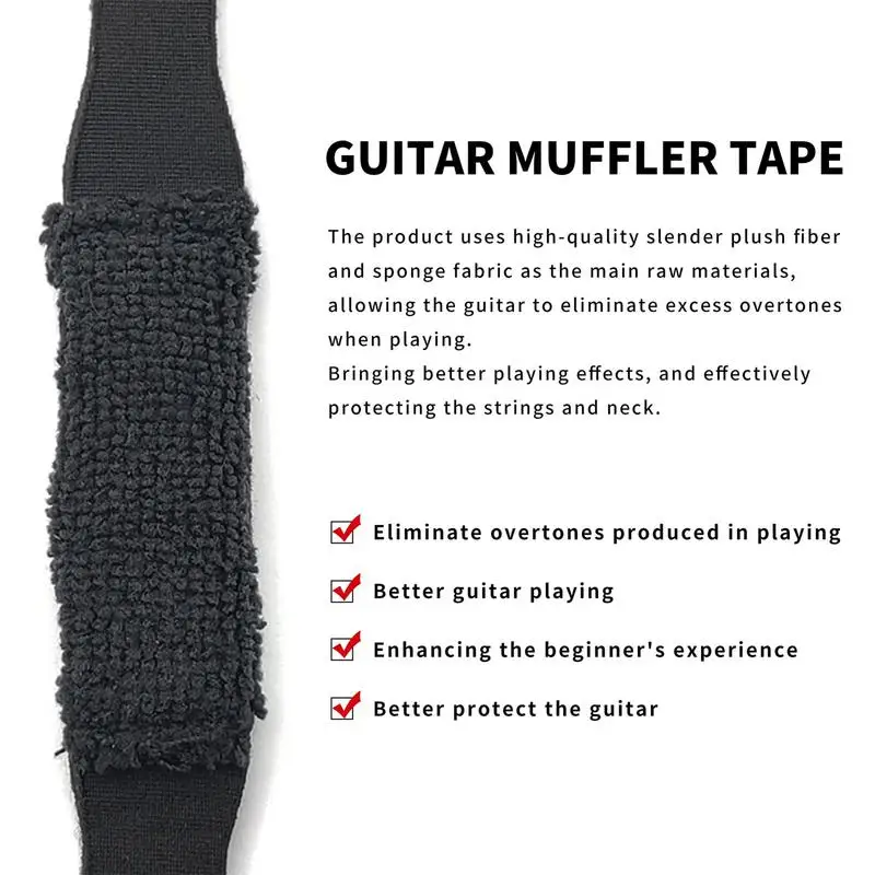 Guitar Beam Tape For Guitars Bass Ukulele String Instruments Guitar Fret Strings Mute Noise Damper Muter Wraps guitar strap