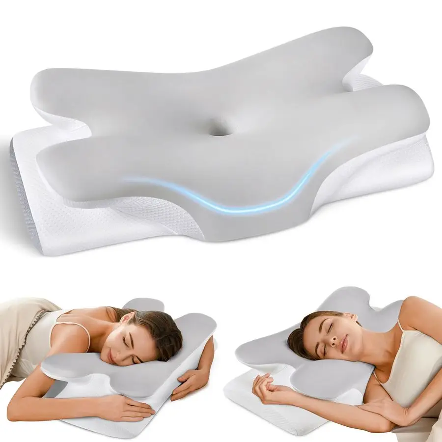 

Neck Pillow for Pain Relief Ergonomic Side Sleeper Pillow for Sleeping, Contour Memory Foam Pillows for Neck Support, Cooling Or