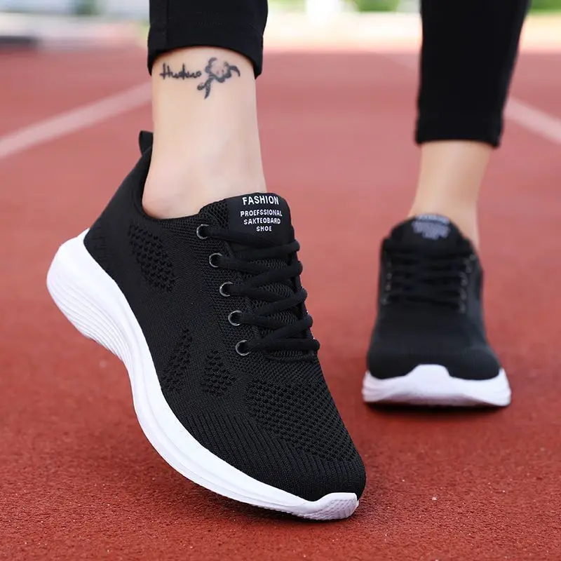 Damen-Sneaker zum Laufen, atmungsaktiv, mit Schnürung und Mesh-Material, rutschfest, leicht, bequem, ideal für sportliche Aktivitäten, zum Spazierengehen und für den Alltag. – Detail 5