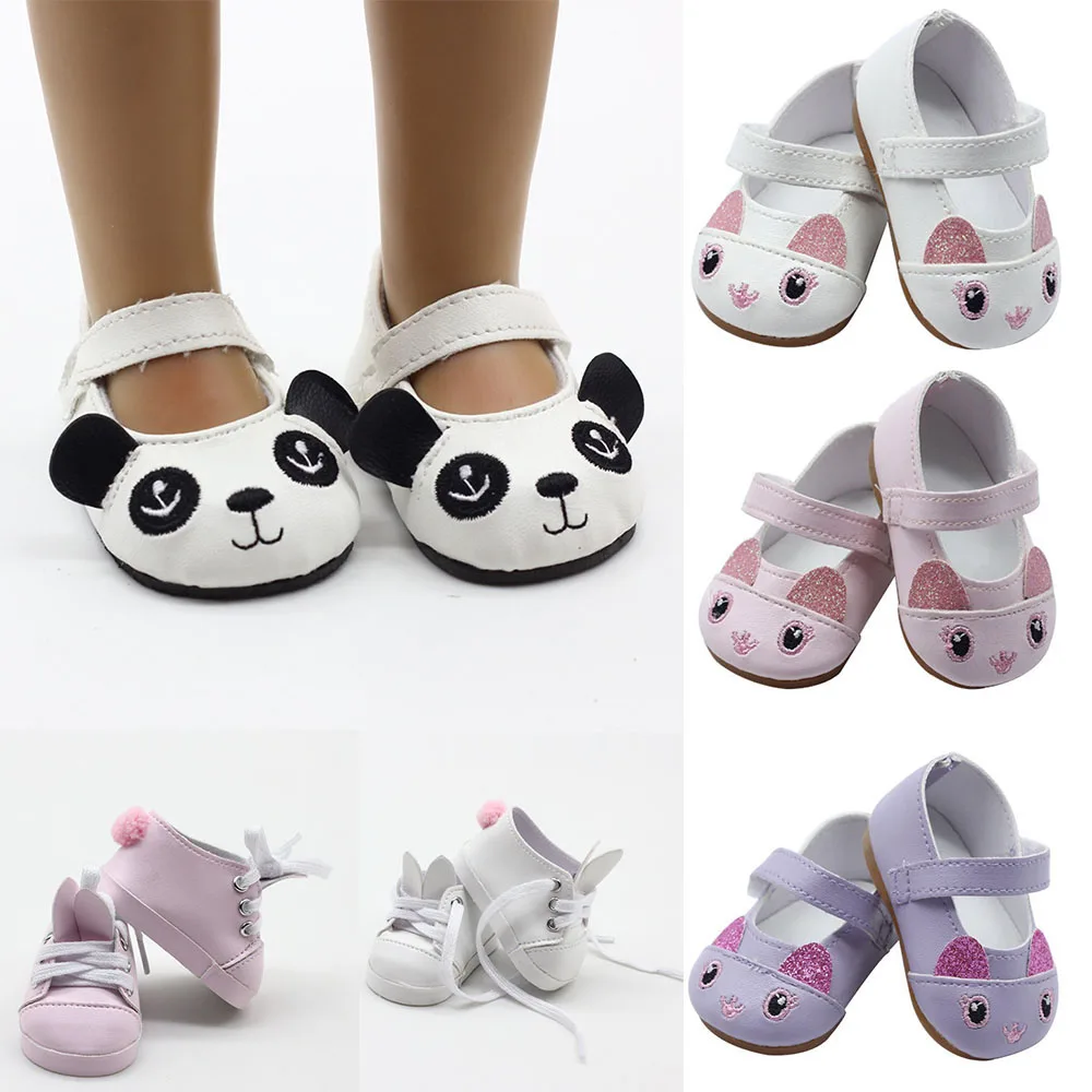 

Hot Sale 7CM Doll Shoes Cute Shoes for 18Inch American Dolls Pu Leather Shoes Fit 43cm New Baby 1/3 BJD DIY Dolls Gift