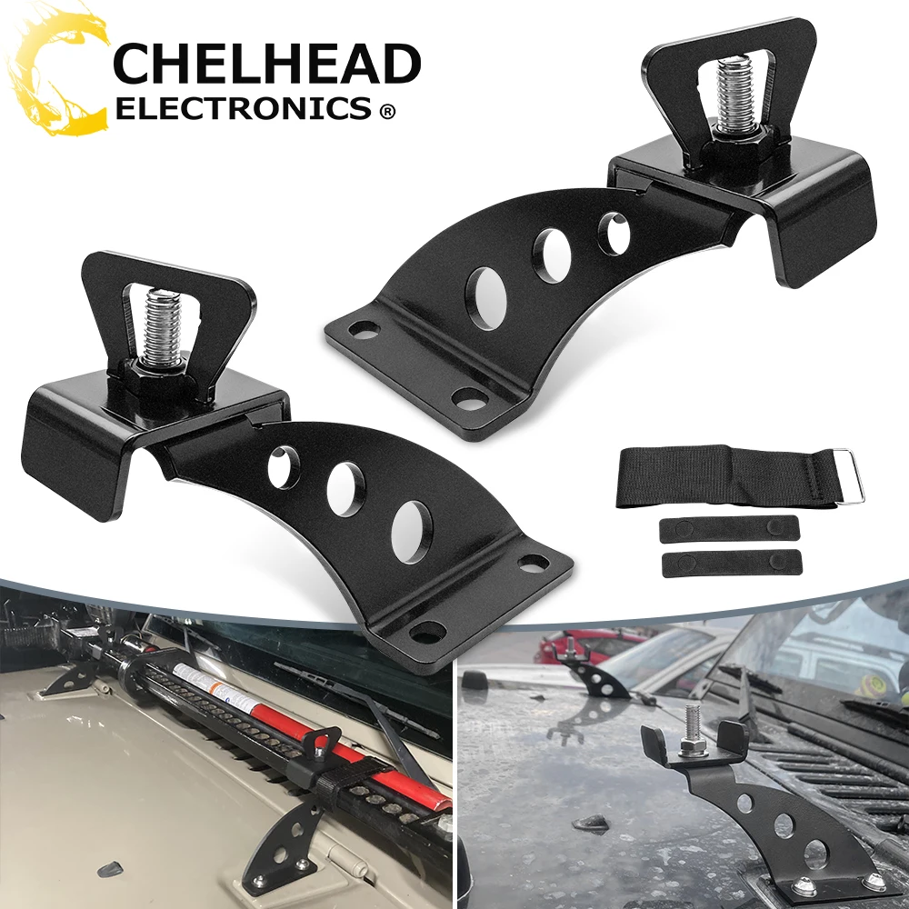 

Hi Lift Jack Mounting Hood Hinge Bracket Door Hinge Holder Kit for Jeep Wrangler JK JKU JL JLU 2007-2026