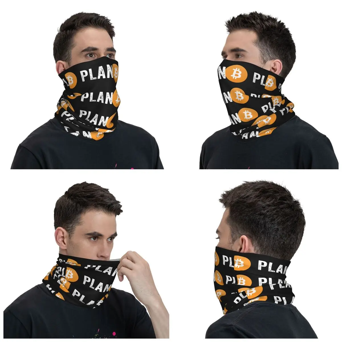 Bitcoin Crypto Currency Plan B Bandana Neck Cover stampato passamontagna Wrap sciarpa fascia calda escursionismo Unisex adulto inverno