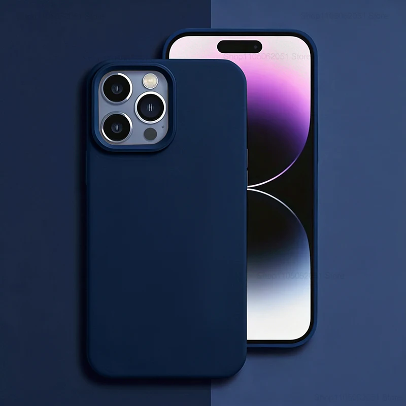 Original Silikon-Handyhülle für iPhone 18 17 16 15 14 13 18 Pro Max 16 Plus Air Einfarbige Schutzhülle gegen Stürze und Stöße – Detail 12