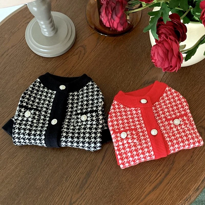 Pet Dog Knitted Sweater Autumn and Winter Puppy Legs Clothes Teddy Warm Clothes Yorkshire Cardigan Cute Dog Clothes