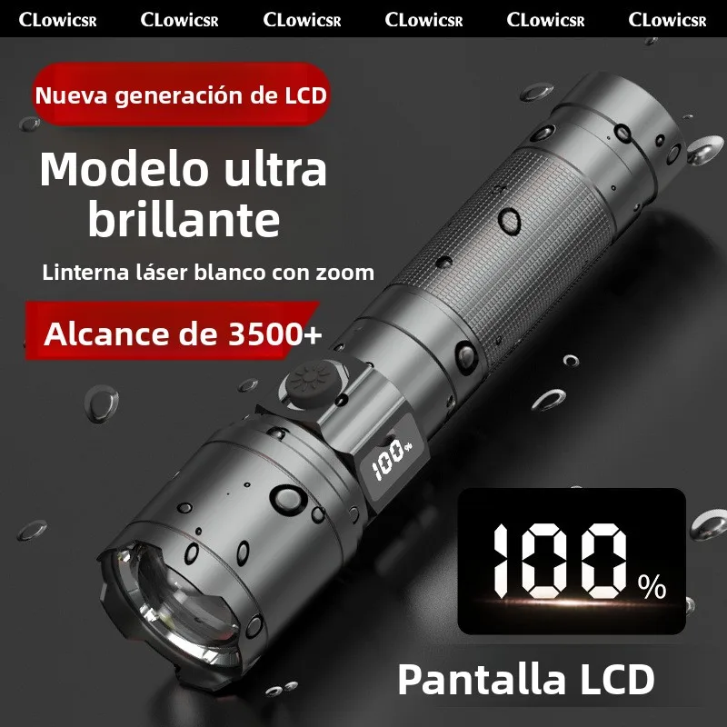 Linterna LED XML T6 con Zoom de 5000LM, Linterna de Aleación de Aluminio Resistente al Agua para Exteriores, Camping, Senderi...