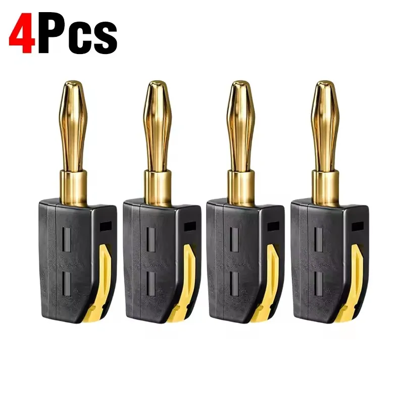 Tragbarer 32A 4mm Bananenstecker lötfreier Schnellanschluss Hochstrom vergoldete Bananenstecker Audio Kupfer Lautsprecher Verstärker