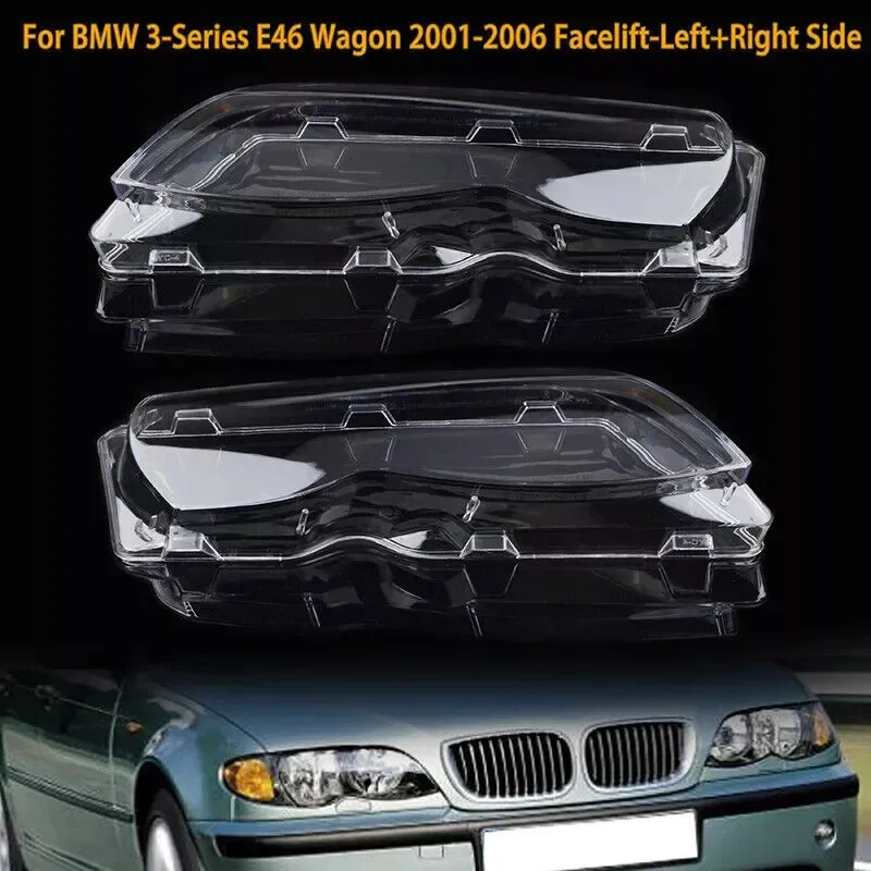 

Car Headlight Lens Glass Lampcover Cover Lampshade Headlamp Shell For BMW 3 Series E46 318i 320i 325i 4 Doors Sedan 2002-2005