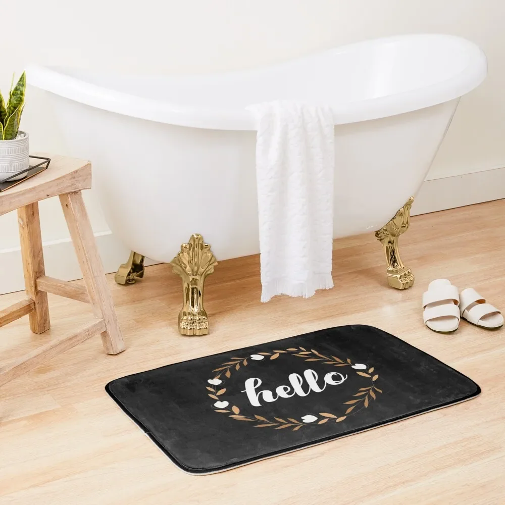 

Hello Welcome Door Mat With floral design-New House present Bath Mat House Entrance Entrance Doormat Mat