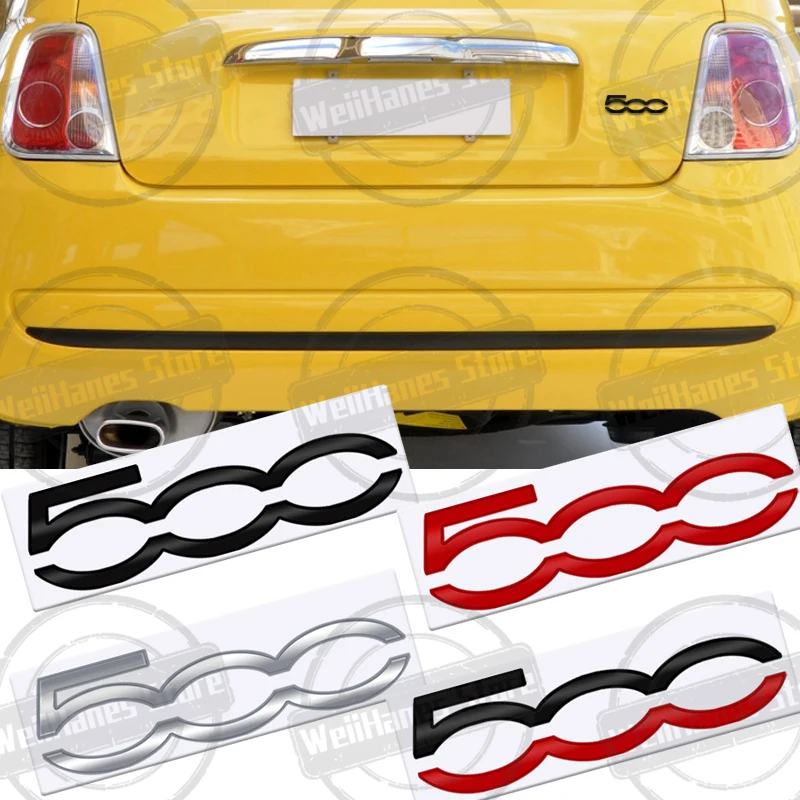 Metal 3D For Fiat Abarth 500 Badge Letter Logo Car Rear Trunk Body Sticker Emblem 500L 500X 500C 500E PANDA PUNTO Accessories