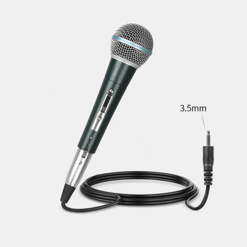 3.5mm Handheld Wired Microphone Dynamic Vocal Mic with 9ft Cable and ON/Off Switch Suited for Speakers Karaoke Singing Machine