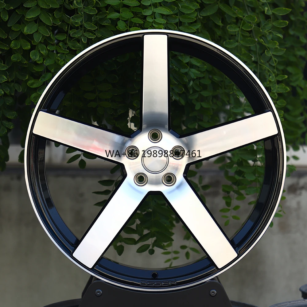 

OEM Gloss Black Polished 5 Star Spokes 18 19 20 22 24x14 Inch 5x120 5x112 5x114.3 Forged Aluminum Alloy Wheels for Cars