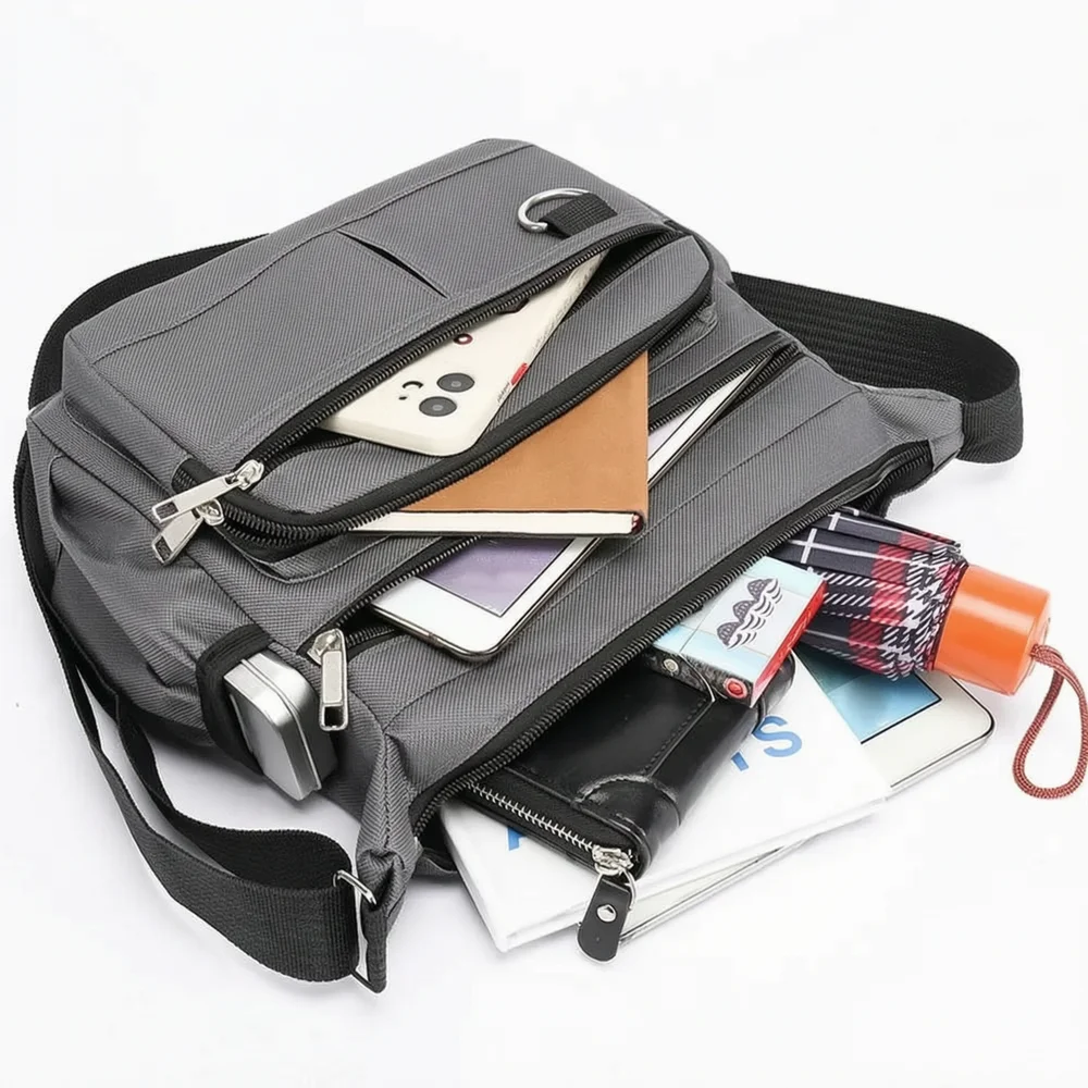 Mens Crossbody Bag Single Shoulder Bags Big Capacity Multi-Pockets Storage Bag Fashion Handbag Business Crossbody Bags gallery 4