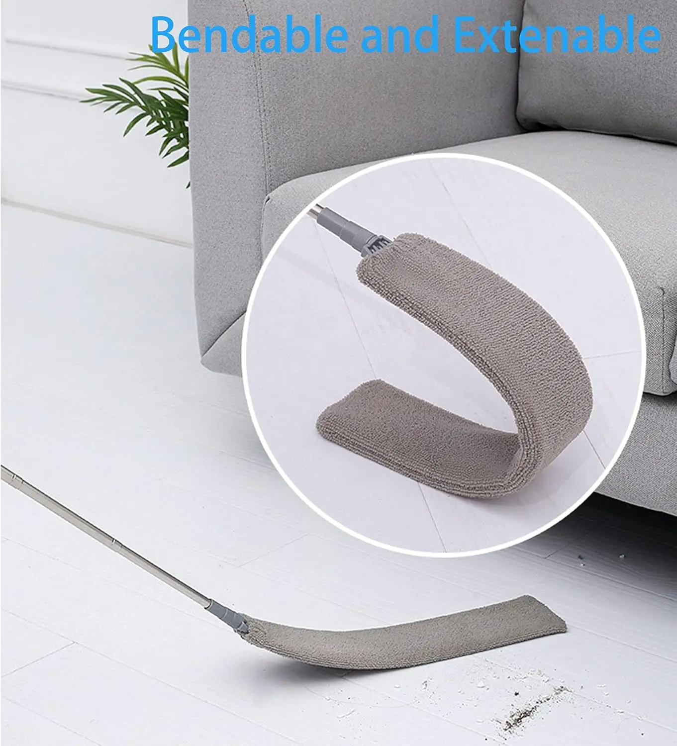 

Home Appliance Bottom Cleaning Tool Ultra-Fine Fiber Gap Duster With Retractable Dusting Brush Under-bed Dusting Cleaning Duster