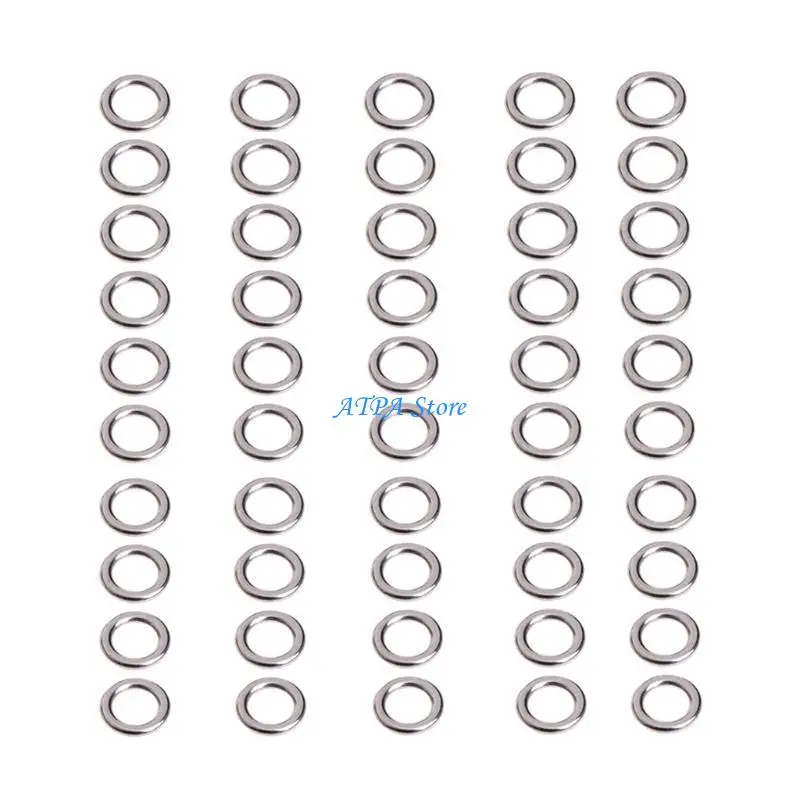 U13C 50Pcs Fishing Stainless Steel Split Ring Lure Tackle Connector New