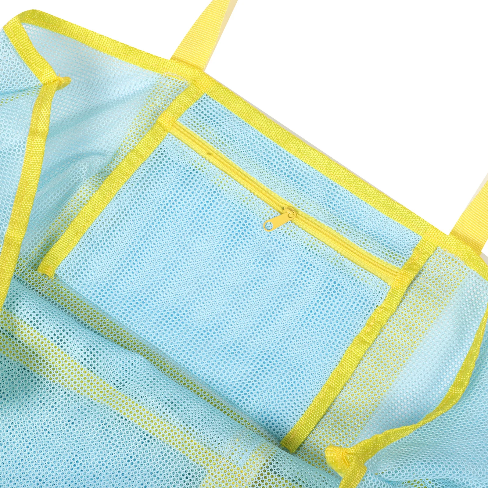 กระเป๋าตาข่ายระบายอากาศสำหรับใส่ของใช้ในชีวิตประจำวัน พกพาสะดวกสำหรับเดินทางไปชายหาด อาบน้ำ น้ำหนักเบา พับเก็บได้ ใช้เป็นกระเป๋าถือได้