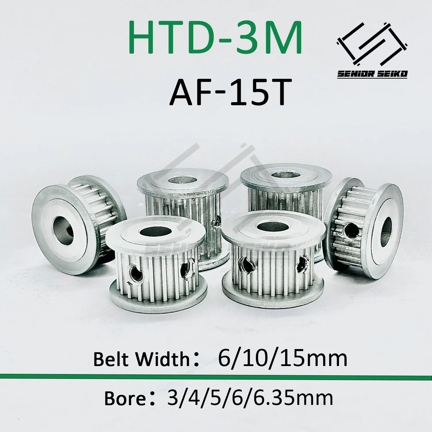 

HTD3M 15T Timing Pulley 3M 15teeth Belt Width 6/10/15mm Bore 3/4/5/6/6.35mm Synchronous Wheel Pitch 3mm 15 Teeth Belt Pulley