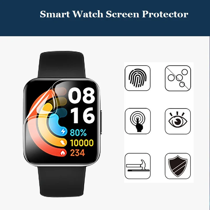 10PCS TPU Hydrogel Screen Protector for Xiaomi Redmi Watch 3 Active / REDMI WATCH 3 Lite /2Lite Smartwatch Soft Protective Film