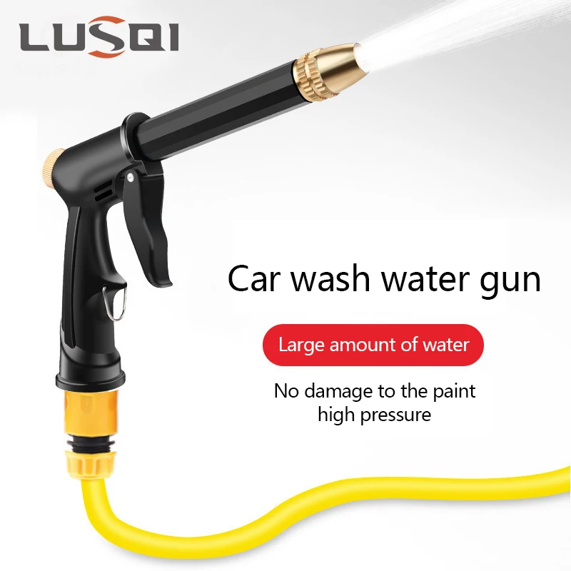 Lusqi-pistola de Água Portátil o Arma Lavadora de Carros para Limpeza Máquina de Lavagem de Carros Mangueira de Rega Jardim de Alta Pressã