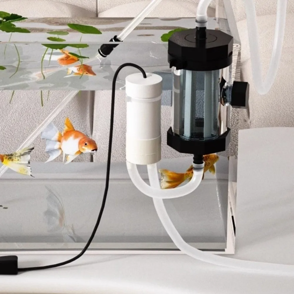 USB Powered Aquarium Water Changer Electric Low Noise Fish Tank Feces Suction Pump Strong Suction with Extension Tube
