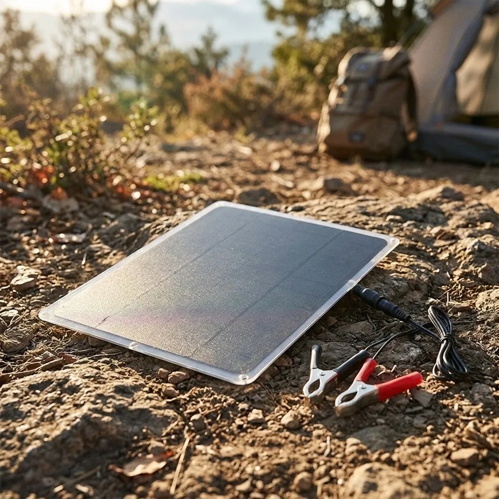 6W 12V Solar Charger For Mobile Phone Car Battery Portable Lightweight For Versatile Charging Capabilities Outdoor Camping