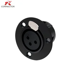 1pc 3/4/5Pins Round Male/Female XLR Speaker Panel Mount Socket Connector Adapter Audio Microphone Socket Silver/Black