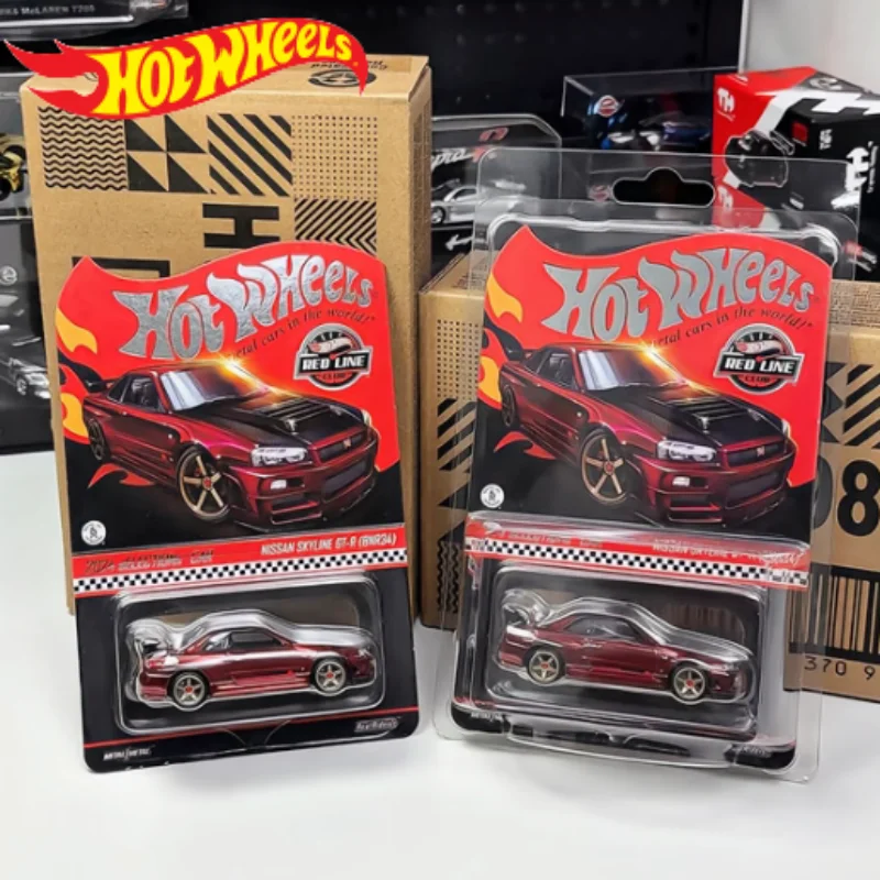 

New Original 1/64 Hot Wheels Red Line Car Model Rlc Limited Gtr R34 Iron Bottomed Rubber Tire Limitied Collectible Car Model