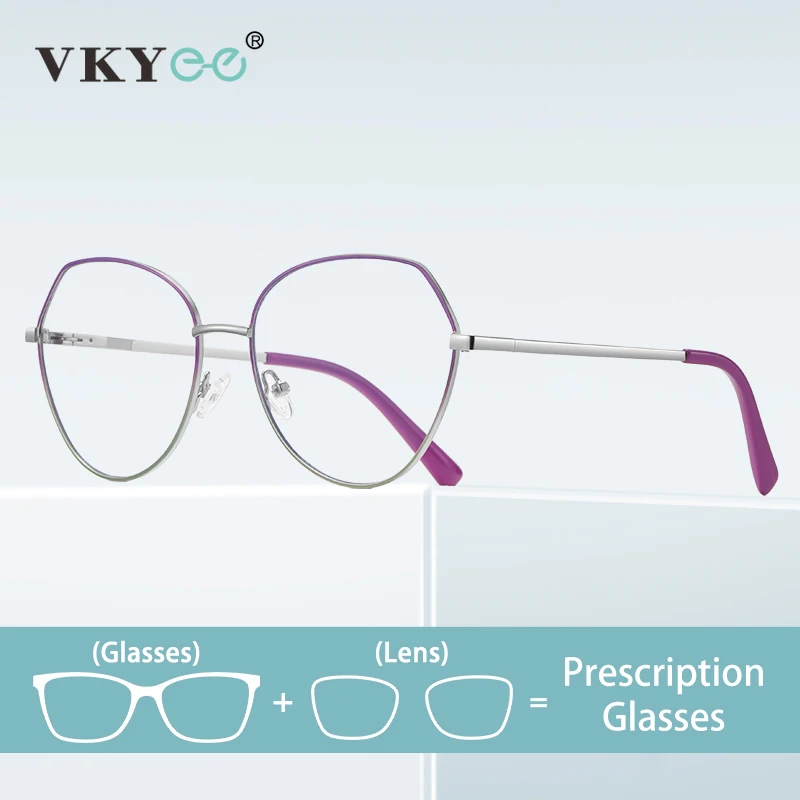 

VICKY New Geometric Polygon Design Women's Anti-Blue Light Glasses Progressive Photochromic Custom Prescription Glasses PFD3095