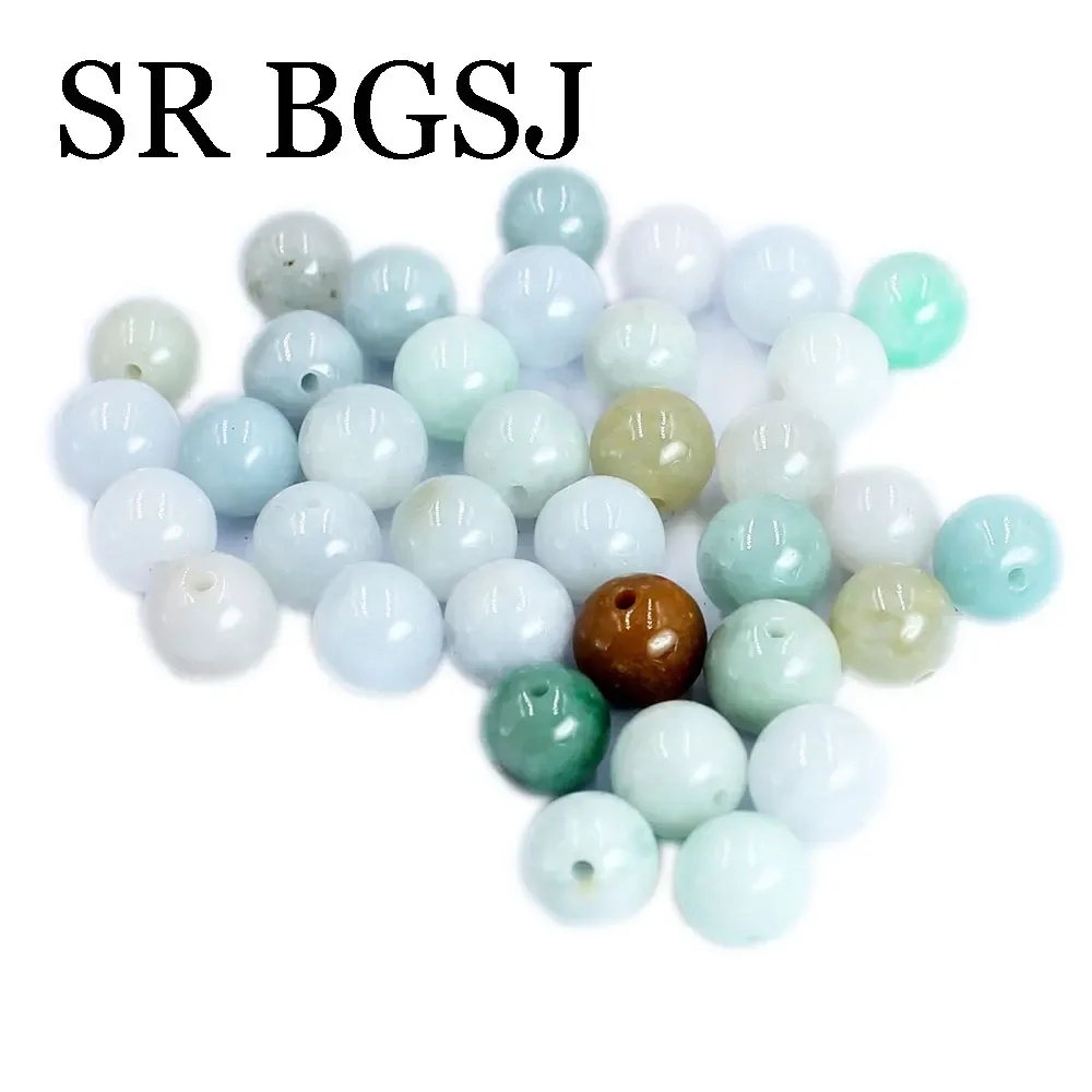 

8mm 100pcs Genuine Jadeite Myanmar Ice Jade Round Gems Natural Stone DIY Vintage Spacer Beads