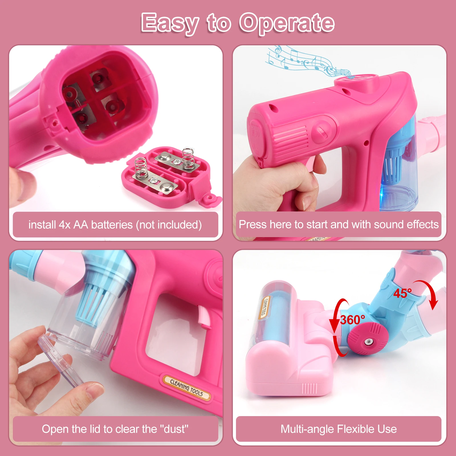 Children's Mini Electric Vacuum Cleaner - Simulated Household Dust Collector with Lights and Music, Educational Pretend Toy Gift